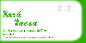 mark macsa business card